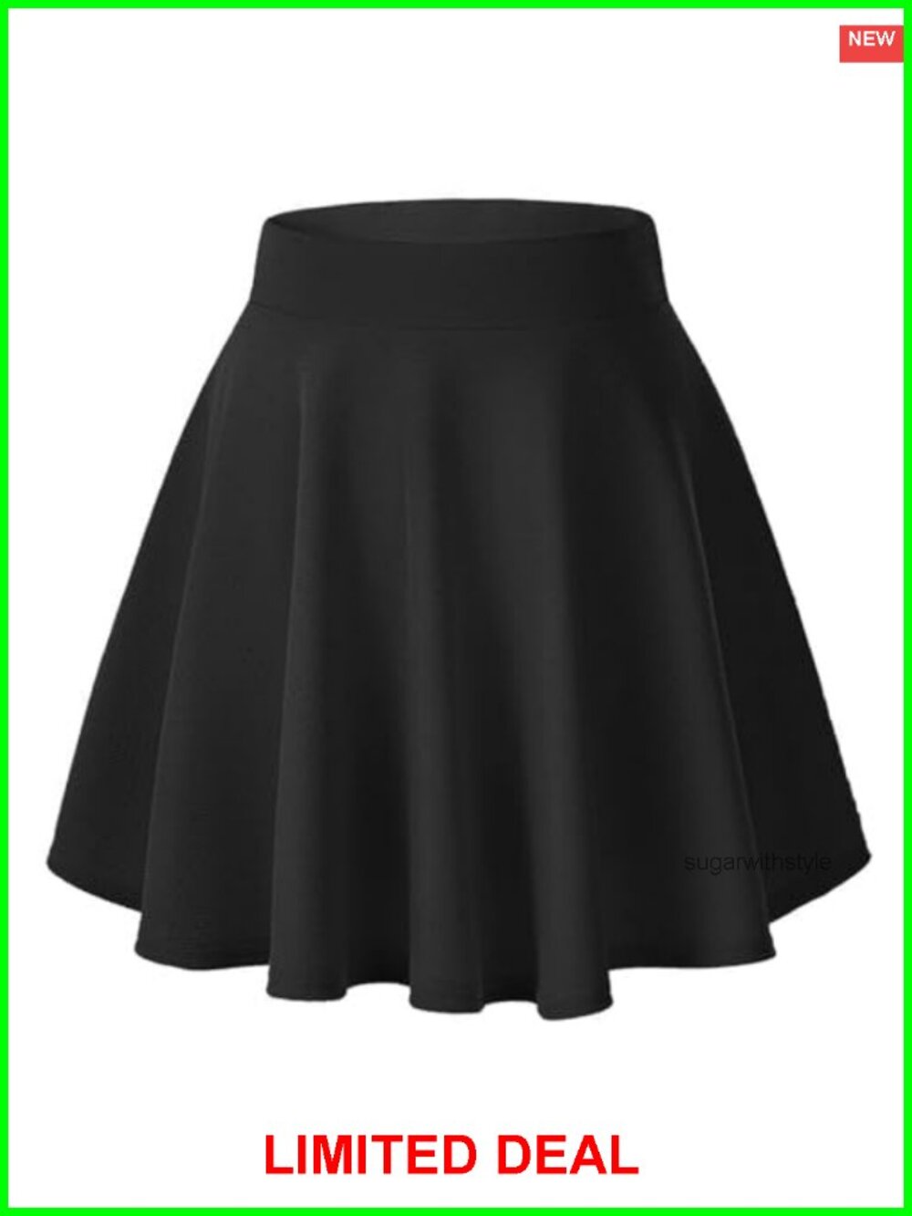 Stretchy Flared Mini Skater Skirt A-Line Casual Versatile